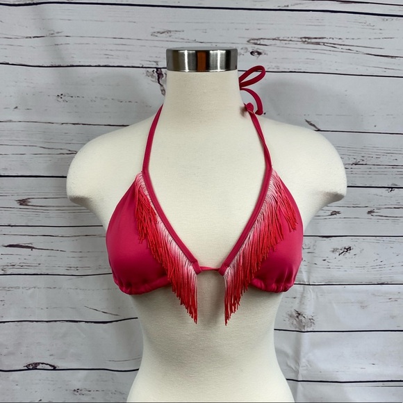 VS Pink Fringe Swim Top - Picture 1 of 8